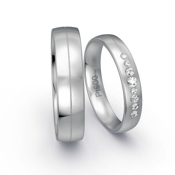 Trauringe Platin 600 mit 0.095 ct. Brillanten GR24574
