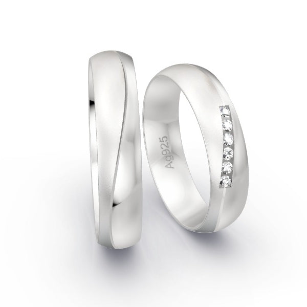 Trauringe Silber 925 mit 0.09 ct. Brillanten GR24588