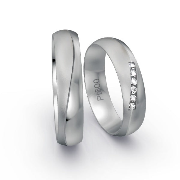 Trauringe Platin 600 mit 0.09 ct. Brillanten GR24589