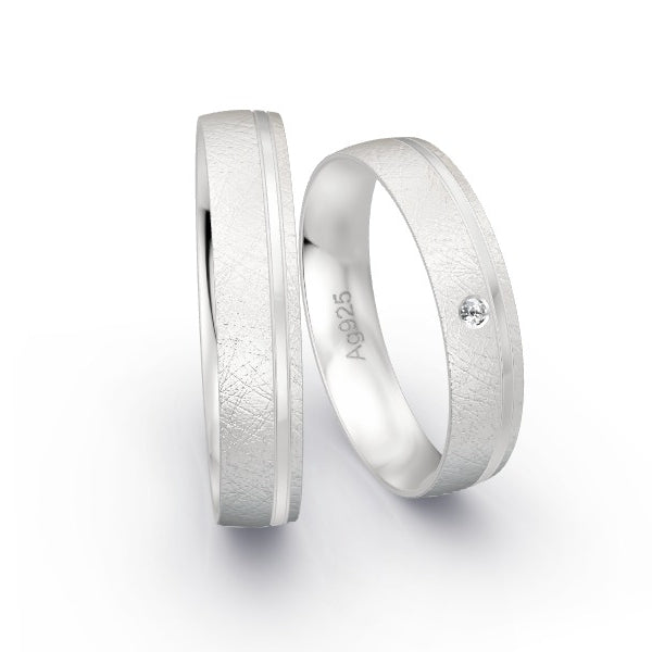 Trauringe Silber 925 mit 0.015 ct. Brillanten GR24603
