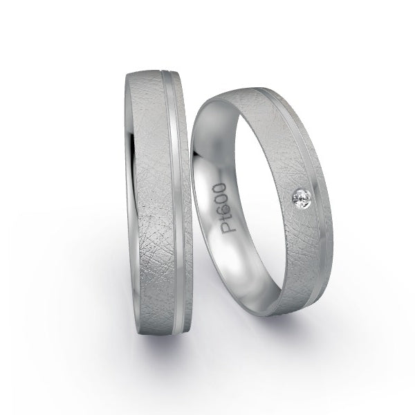 Trauringe Platin 600 mit 0.015 ct. Brillanten GR24604