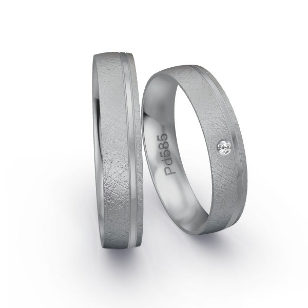 Trauringe Palladium 585 mit 0.015 ct. Brillanten GR24605