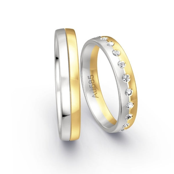 Trauringe Weissgold 585 / Gelbgold 585 mit 0.33 ct. Brillanten GR24610