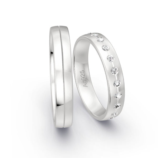 Trauringe Silber 925 mit 0.33 ct. Brillanten GR24618