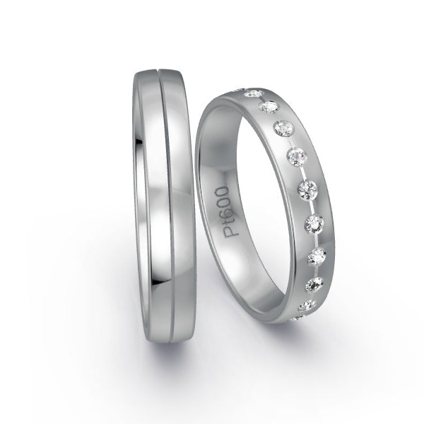 Trauringe Platin 600 mit 0.33 ct. Brillanten GR24619