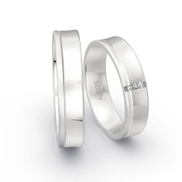 Trauringe Silber 925 mit 0.015 ct. Brillanten GR24633