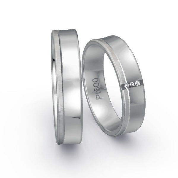 Trauringe Platin 600 mit 0.015 ct. Brillanten GR24634