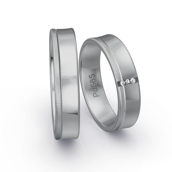 Trauringe Palladium 585 mit 0.015 ct. Brillanten GR24635