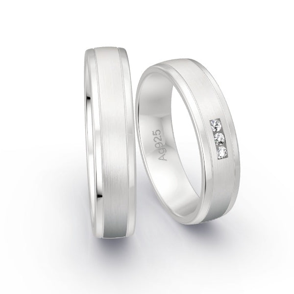Trauringe Silber 925 mit 0.045 ct. Brillanten GR24648