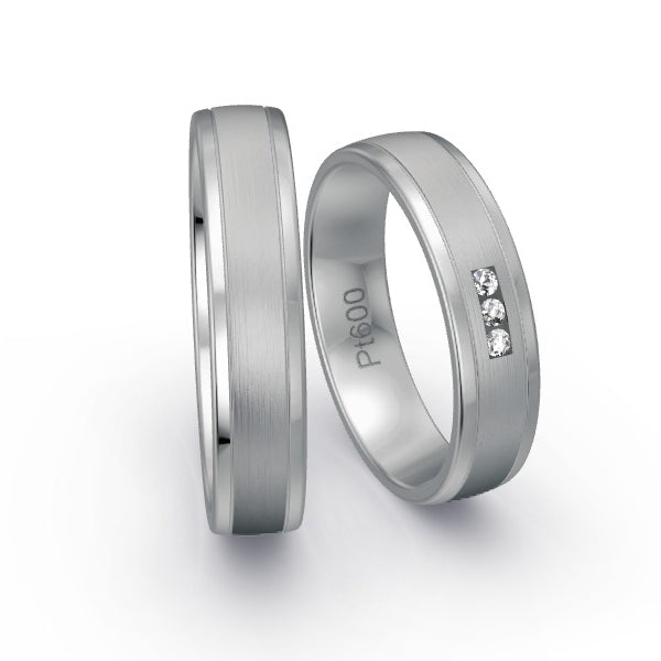 Trauringe Platin 600 mit 0.045 ct. Brillanten GR24649