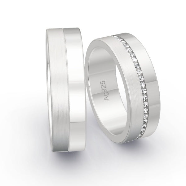 Trauringe Silber 925 mit 0.255 ct. Brillanten GR24663