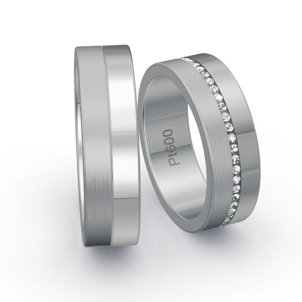 Trauringe Platin 600 mit 0.255 ct. Brillanten GR24664