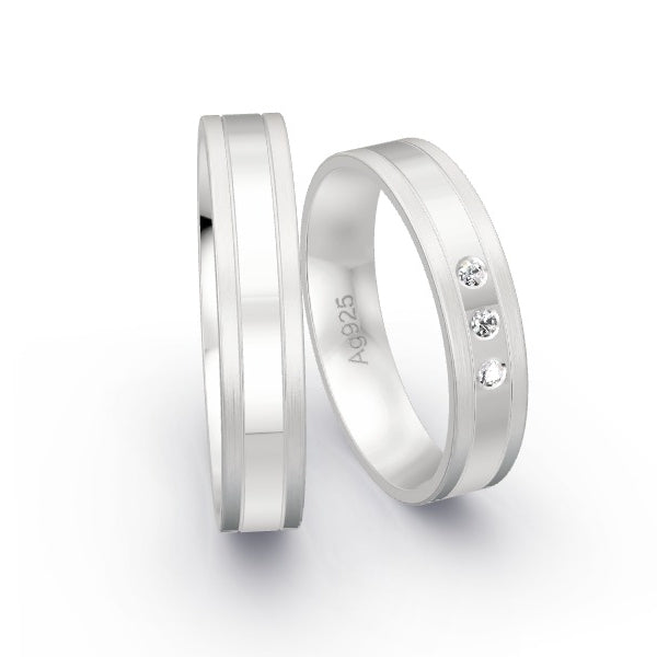 Trauringe Silber 925 mit 0.045 ct. Brillanten GR24677