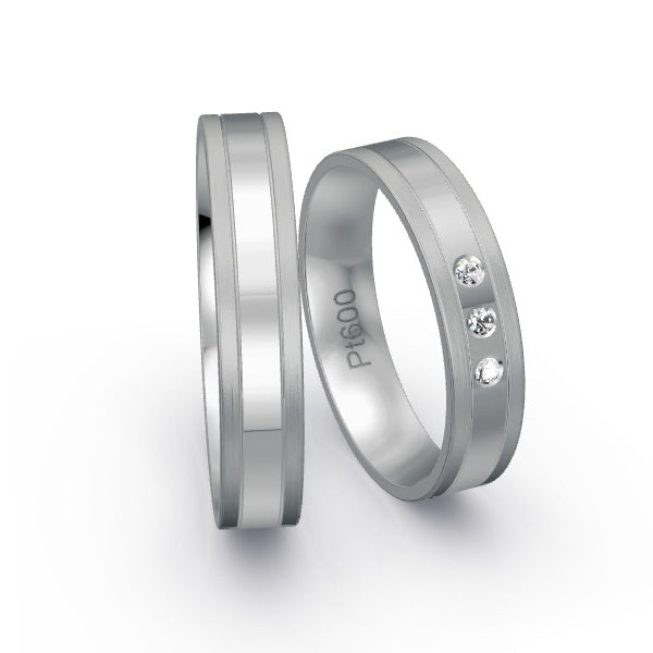 Trauringe Platin 600 mit 0.045 ct. Brillanten GR24678