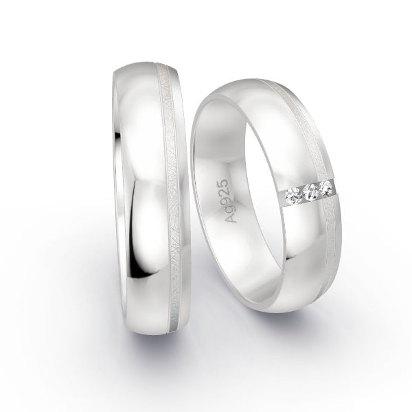 Trauringe Silber 925 mit 0.045 ct. Brillanten GR24694