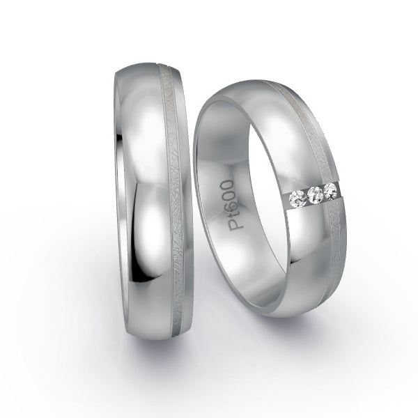 Trauringe Platin 600 mit 0.045 ct. Brillanten GR24695