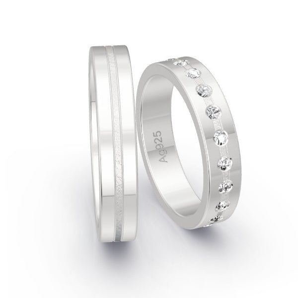 Trauringe Silber 925 mit 0.22 ct. Brillanten GR24708