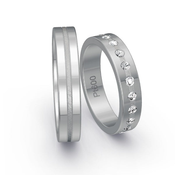 Trauringe Platin 600 mit 0.22 ct. Brillanten GR24709