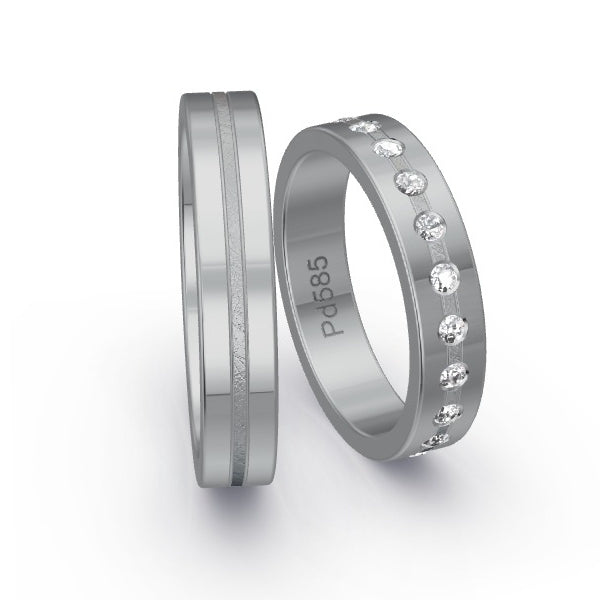 Trauringe Palladium 585 mit 0.22 ct. Brillanten GR24710