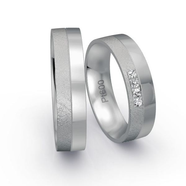 Trauringe Platin 600 mit 0.08 ct. Brillanten GR24906