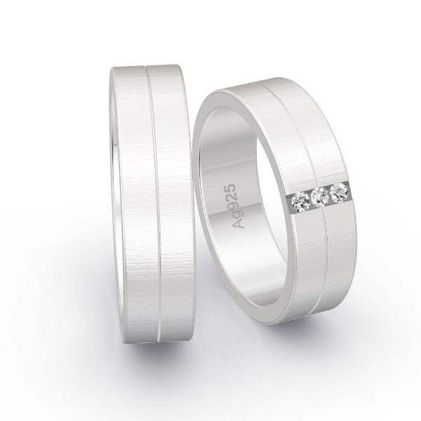 Trauringe Silber 925 mit 0.06 ct. Brillanten GR24920