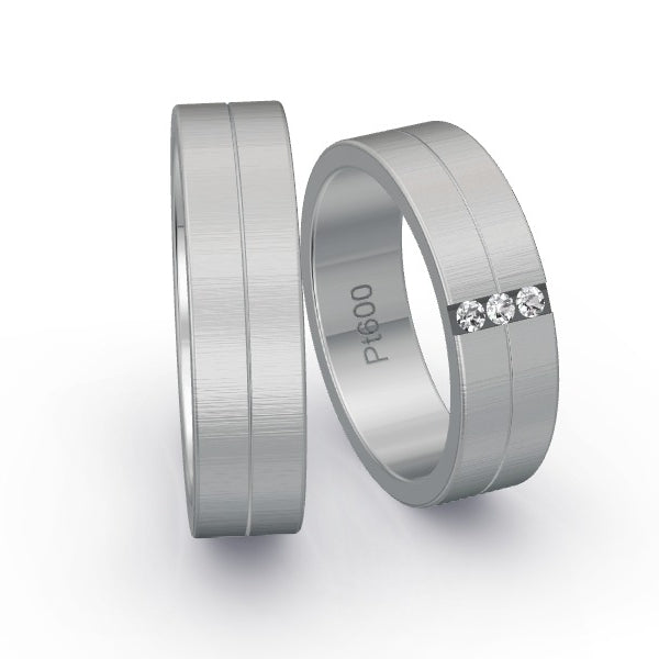 Trauringe Platin 600 mit 0.06 ct. Brillanten GR24921