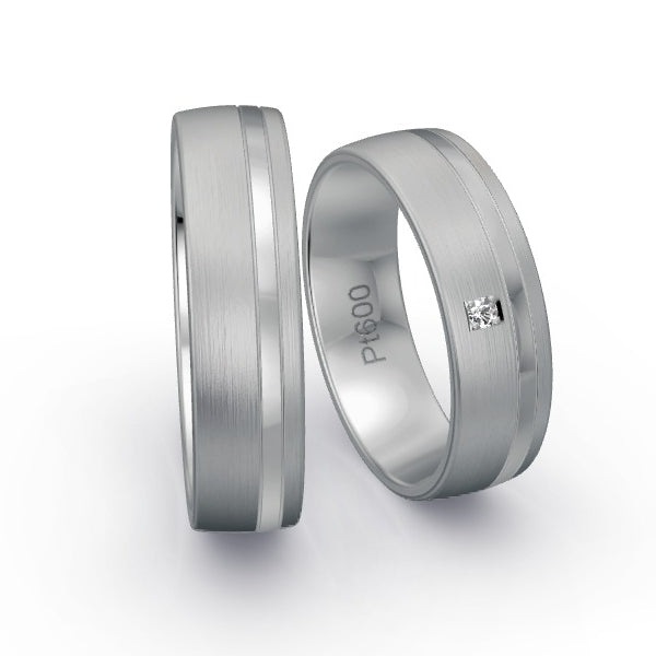 Trauringe Platin 600 mit 0.02 ct. Brillanten GR24936