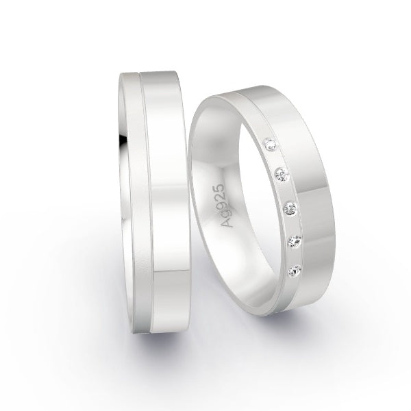 Trauringe Silber 925 mit 0.025 ct. Brillanten GR24950