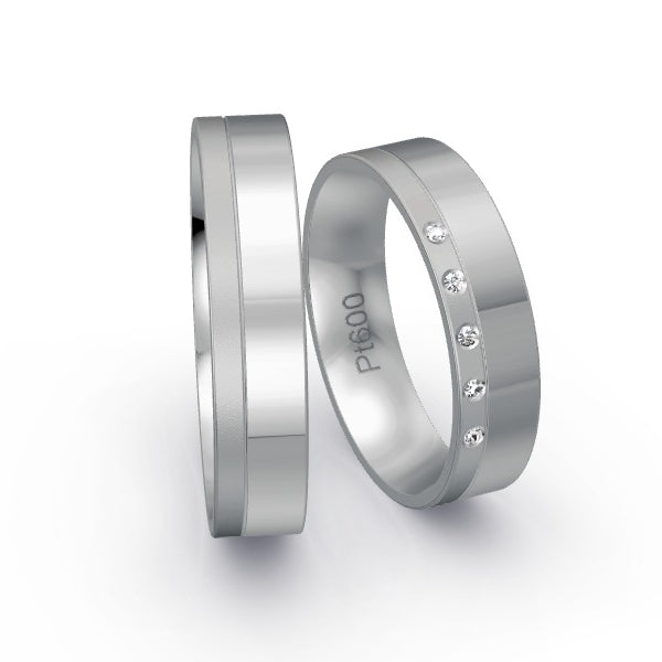 Trauringe Platin 600 mit 0.025 ct. Brillanten GR24951