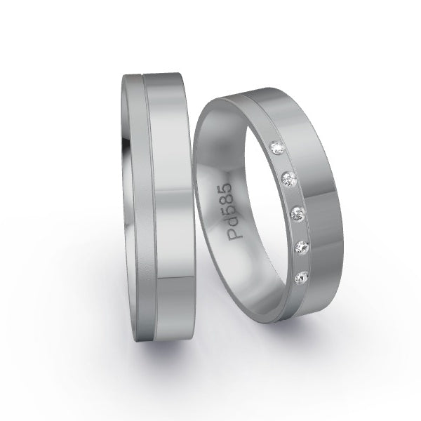 Trauringe Palladium 585 mit 0.025 ct. Brillanten GR24952
