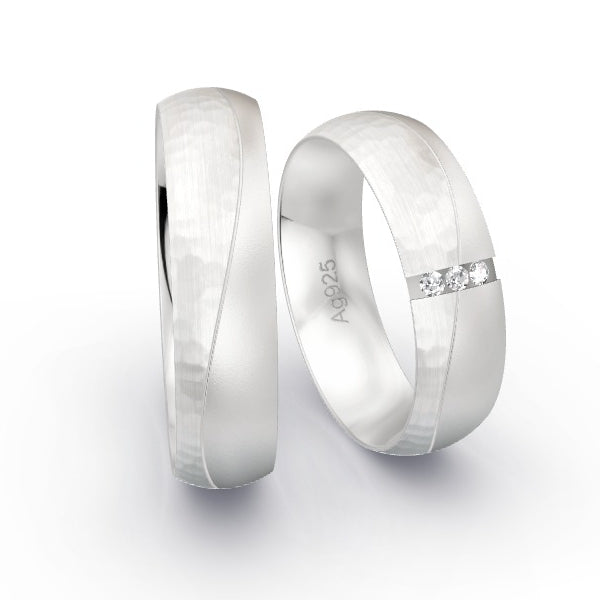 Trauringe Silber 925 mit 0.045 ct. Brillanten GR24965