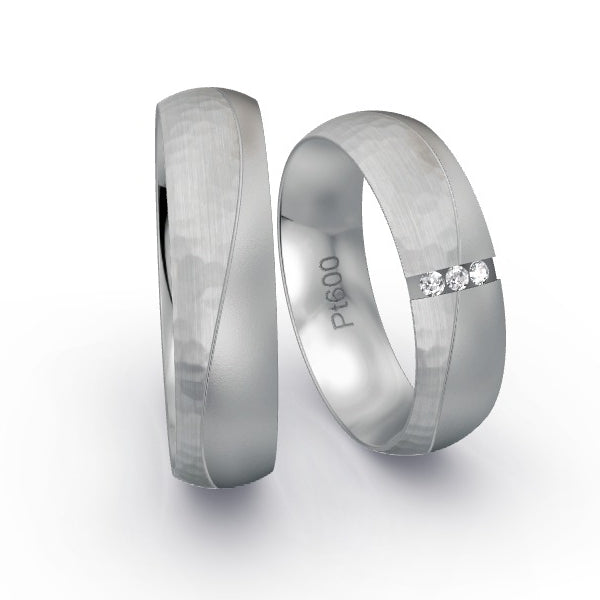 Trauringe Platin 600 mit 0.045 ct. Brillanten GR24966