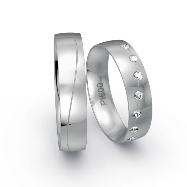 Trauringe Platin 600 mit 0.105 ct. Brillanten GR24981