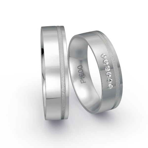 Trauringe Platin 600 mit 0.03 ct. Brillanten GR24996