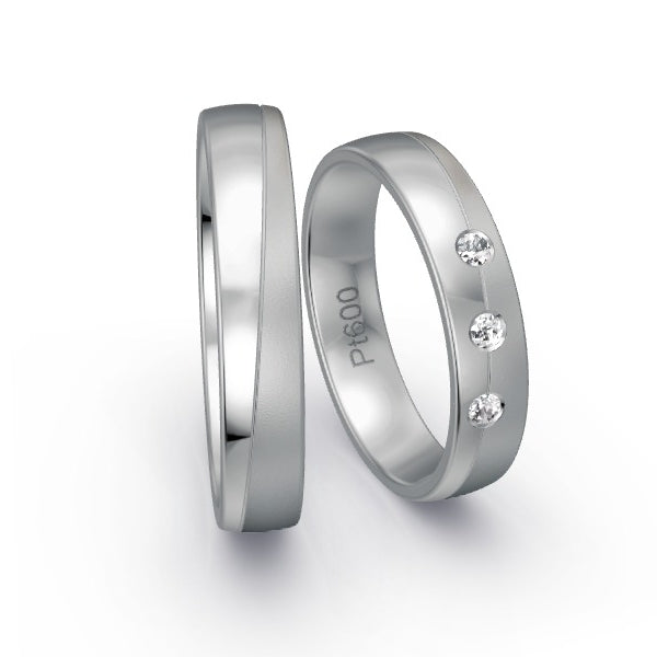 Trauringe Platin 600 mit 0.09 ct. Brillanten GR25013