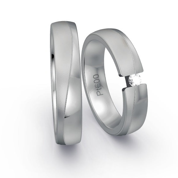 Trauringe Platin 600 mit 0.09 ct. Brillanten GR25028