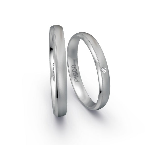 Trauringe Platin 600 mit 0.005 ct. Brillanten GR25044