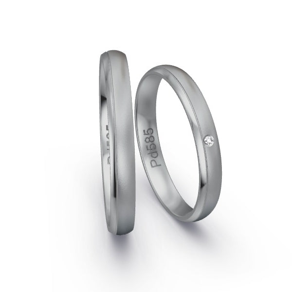 Trauringe Palladium 585 mit 0.005 ct. Brillanten GR25045