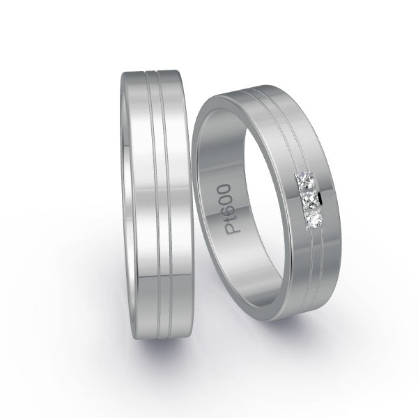 Trauringe Platin 600 mit 0.045 ct. Brillanten GR25060