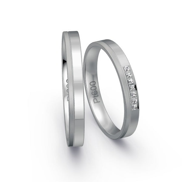 Trauringe Platin 600 mit 0.035 ct. Brillanten GR25090