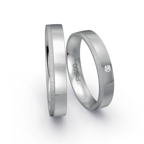 Trauringe Platin 600 mit 0.015 ct. Brillanten GR25105