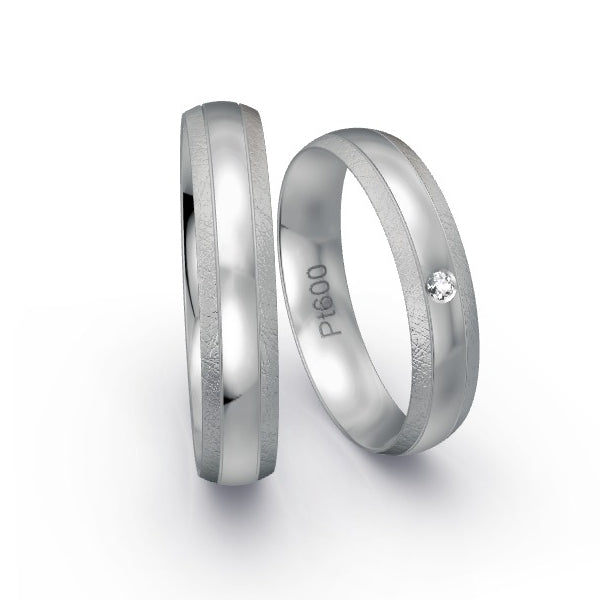 Trauringe Platin 600 mit 0.02 ct. Brillanten GR25135