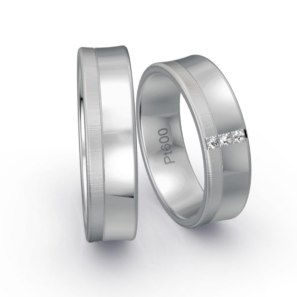 Trauringe Platin 600 mit 0.045 ct. Brillanten GR25150