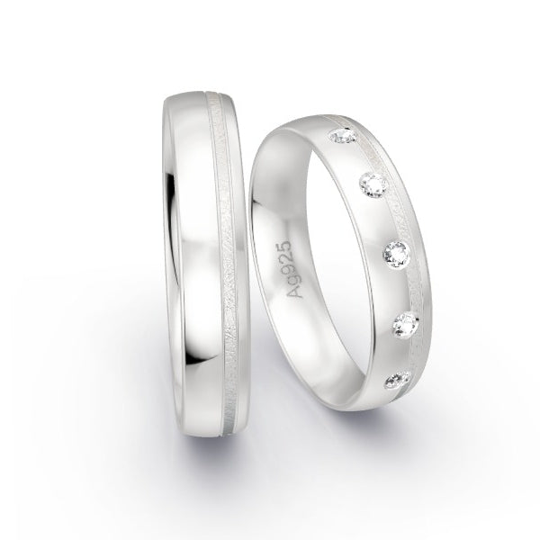 Trauringe Silber 925 mit 0.1 ct. Brillanten GR25166