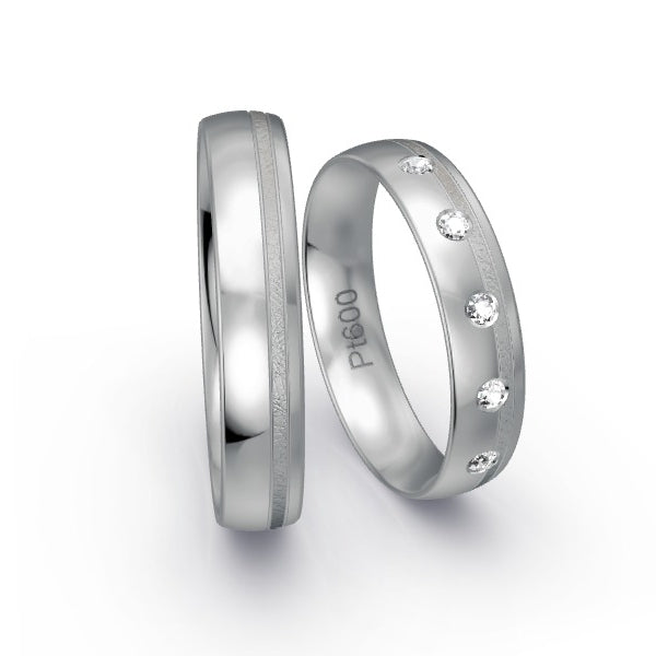 Trauringe Platin 600 mit 0.1 ct. Brillanten GR25167