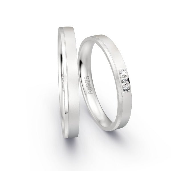 Trauringe Silber 925 mit 0.045 ct. Brillanten GR25181