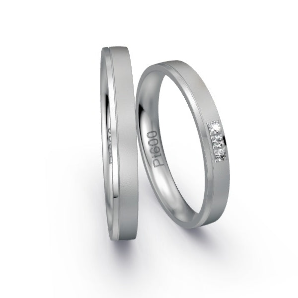 Trauringe Platin 600 mit 0.045 ct. Brillanten GR25182