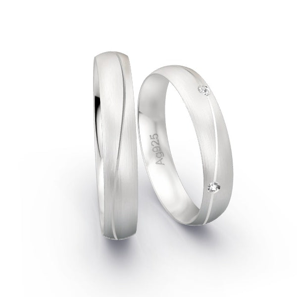 Trauringe Silber 925 mit 0.05 ct. Brillanten GR25198