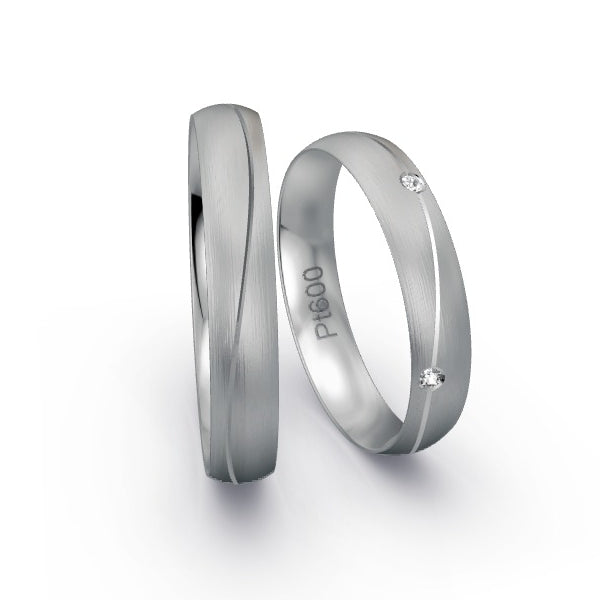 Trauringe Platin 600 mit 0.05 ct. Brillanten GR25199