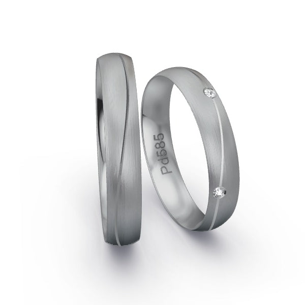 Trauringe Palladium 585 mit 0.05 ct. Brillanten GR25200